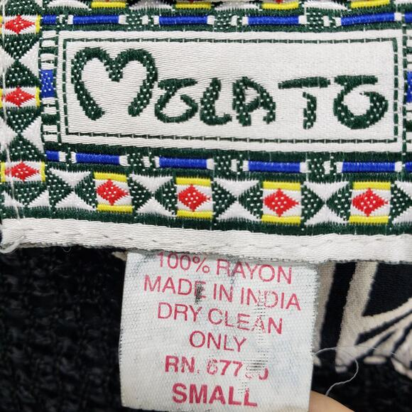 Molato Women's Black Color block Fringe 3/4 Sleeve Top Size Small - Picture 6 of 9